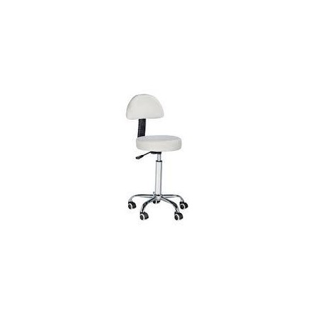 TABOURET GALETTE EPAISSE BLANC BASE ALU | ESTHE'pro Diffusion